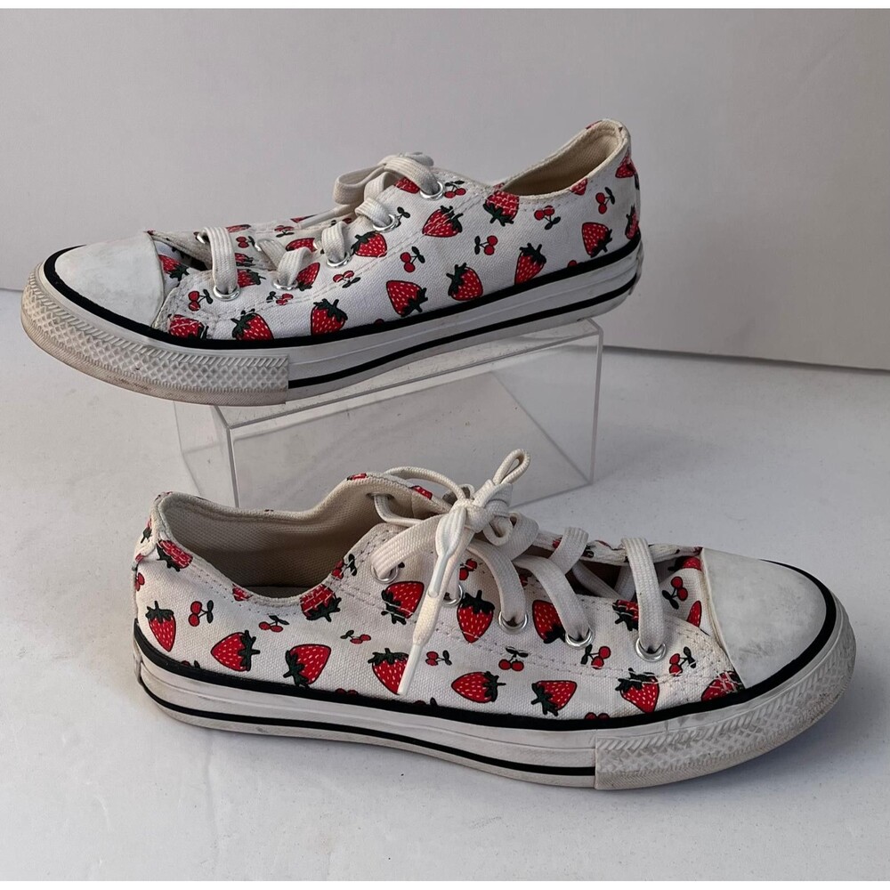 Converse All Star Junior 2.5 Strawberry Cherry Print Canvas Sneakers